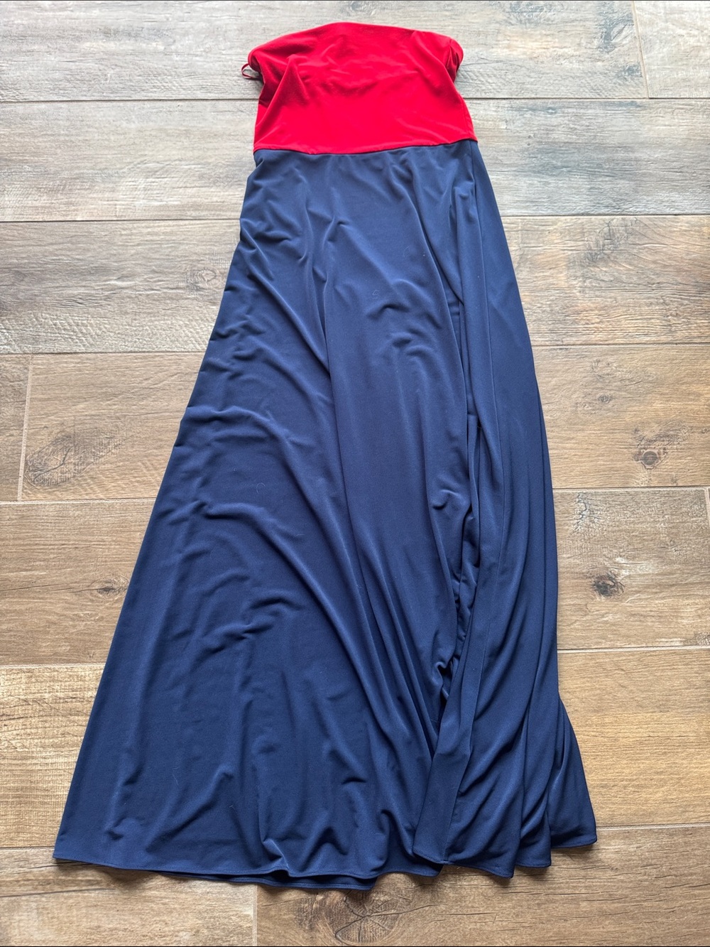 Ralph Lauren Strapless tube red and navy  Bodice dress
